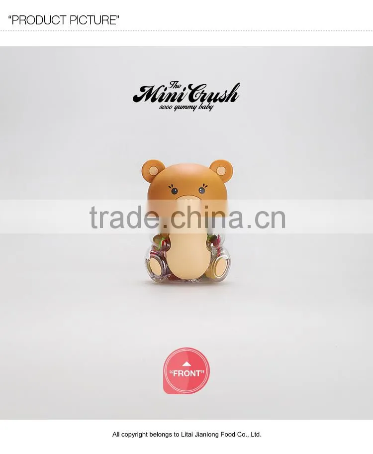 Small plastic candy containers nata de coco confectionery bear cartoon shape jelly candy