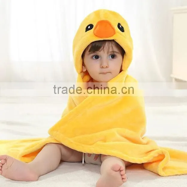 Yellow Egyptian flannel fleece baby bathrobe