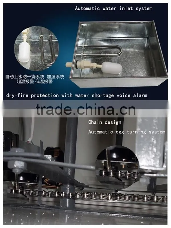 Newest full automatic egg incubator/hatcher with factory price