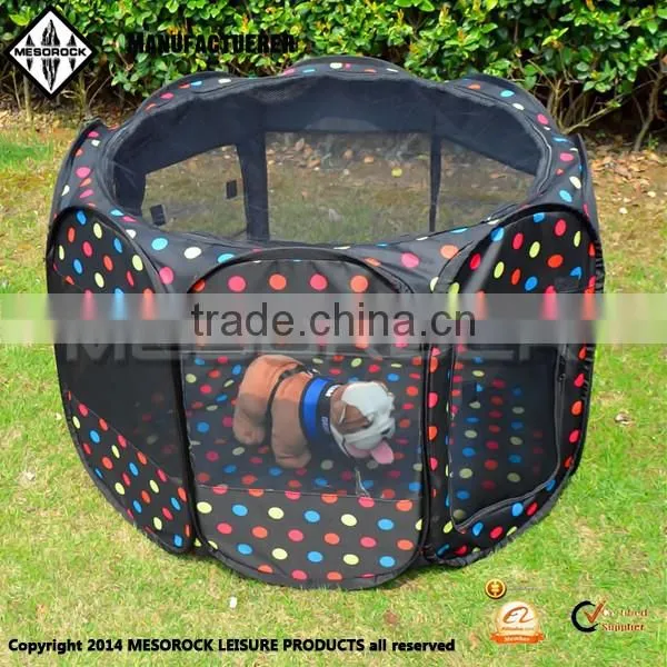 Pop up indoor&outdoor breathable folding exercise pen pet kennel dog cage