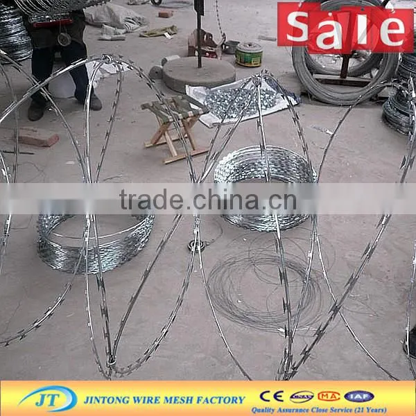 weight razor wire mesh fence /cross razor wire mesh / razor wire flat wrap