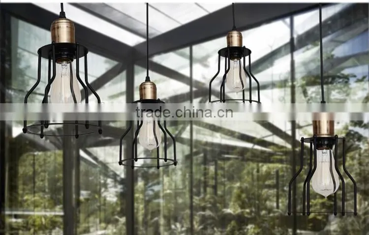 Industrial loft style Black iron Electric vintage pendant light with 6-12 bulbs