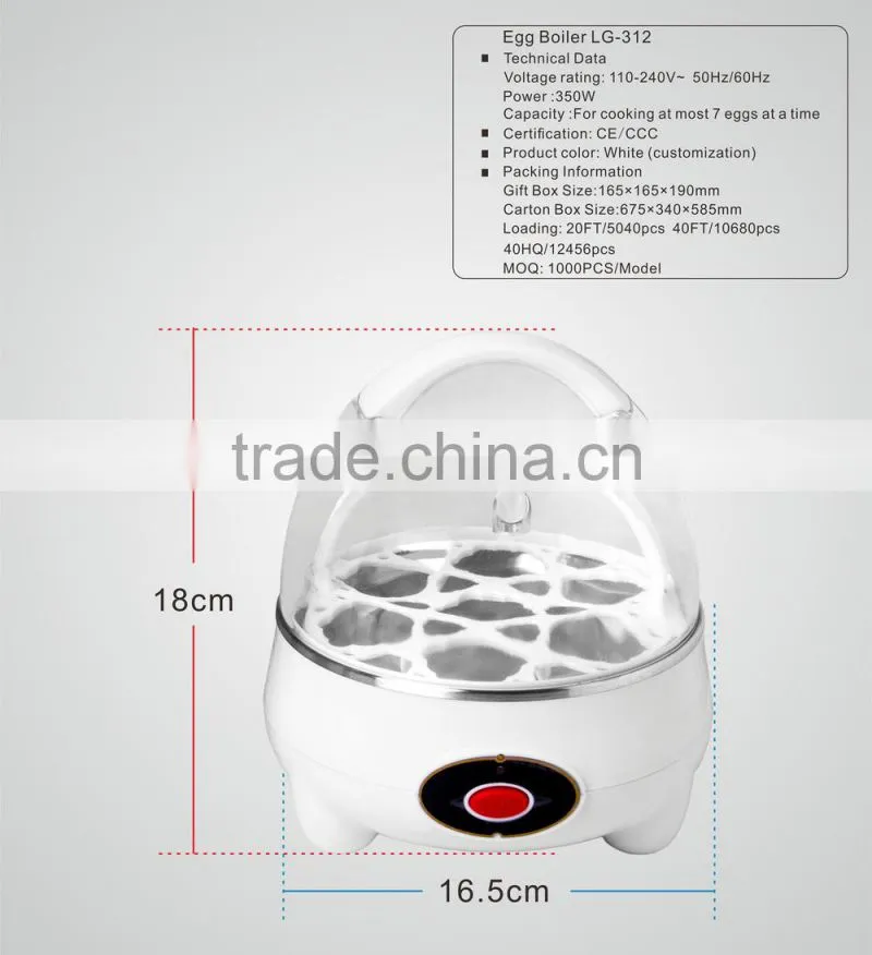 Multifunctional Plastic Electric Egg Cooker for 7 Eggs