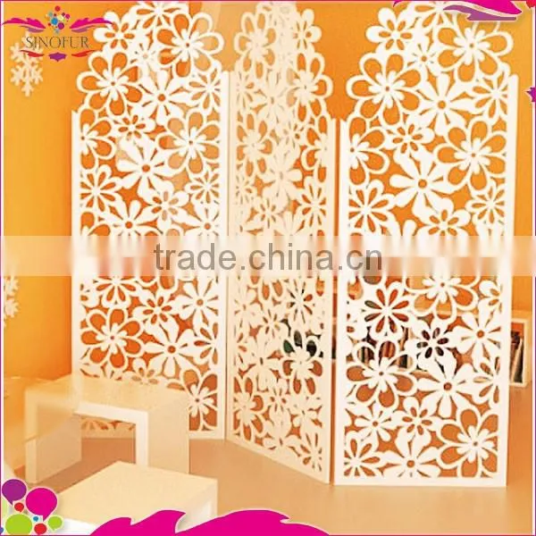 cheap folding screen wood plastic carving fancy room dividers