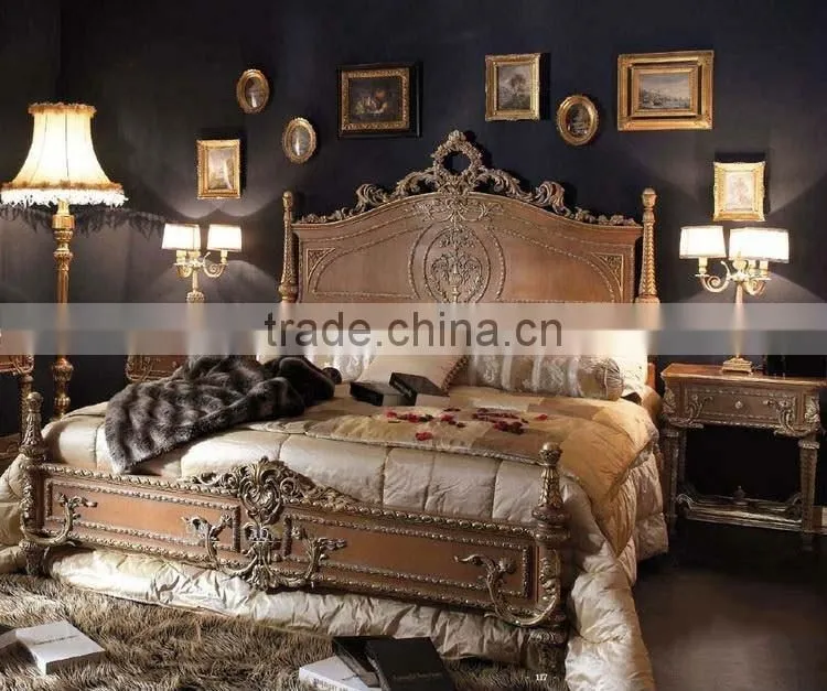European noble solid wood hand carved bedroom furniture six doors wardrobe