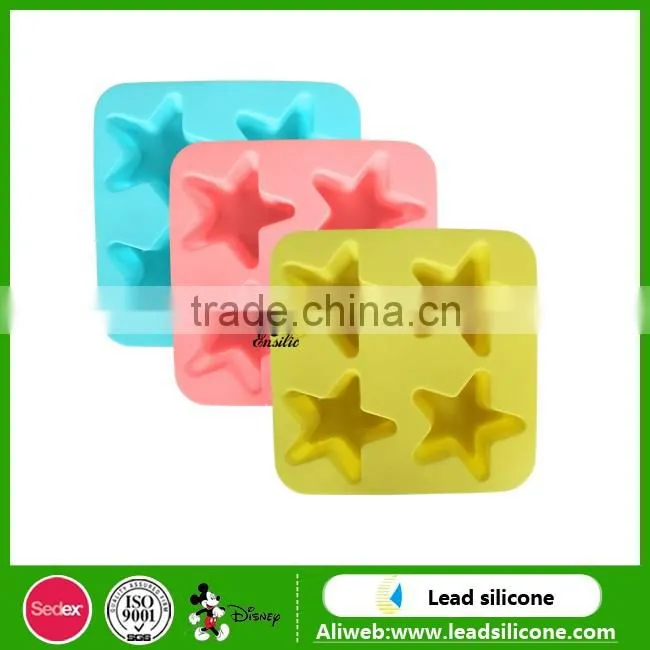 Sedex audited factory wholesale personalized custom star shape silicone ice cube tray