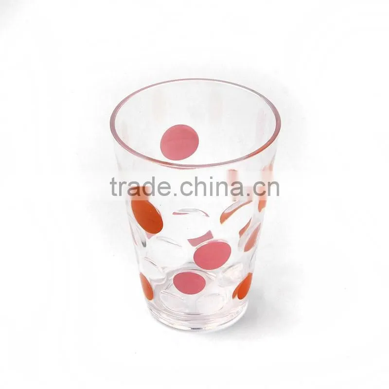 plastic tea cup with dot design
