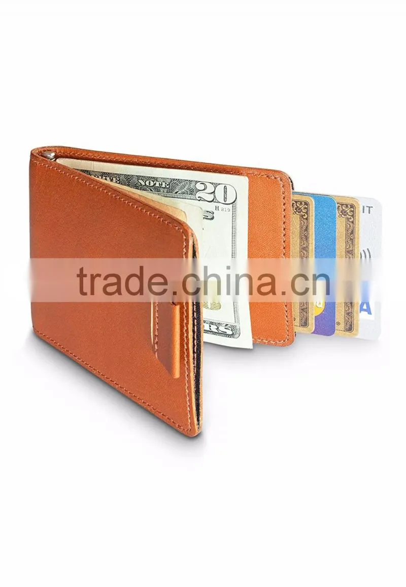 ID window Minimalists Ultra Slim Bifold Leather Wallet
