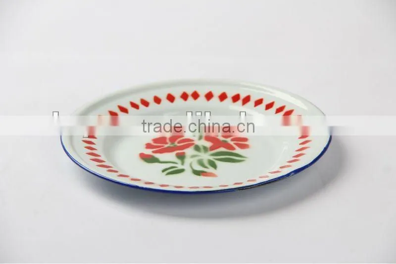 enamelware 14-26cm white porcelain enamel soup plate plain