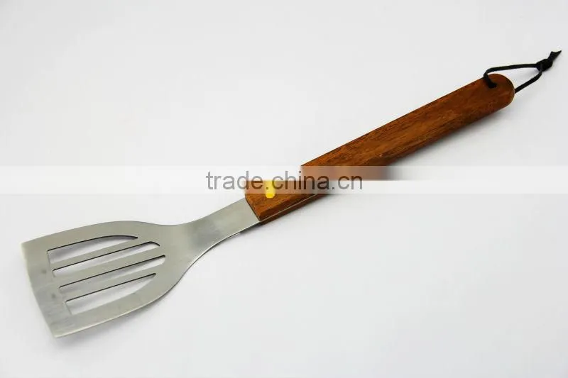 out door cooking ware grilling accessories 13inch long wood handle BBQ tool set