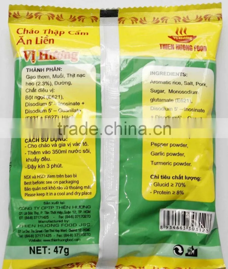 MIXED FLAVOUR HIGH QUALITY INSTANT PORRIDGE 47g - Thien Huong Food JSC