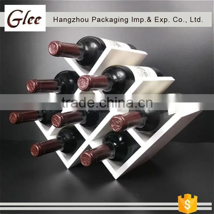 Fashion latest style beautiful checkered wooden wine rack