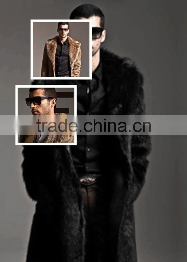 Winter New Style Mens Parka Man-made Fox Fur Coat Jacket