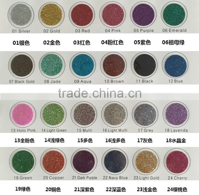 24 colors Glitter heat transfer vinyl sheets for clothing