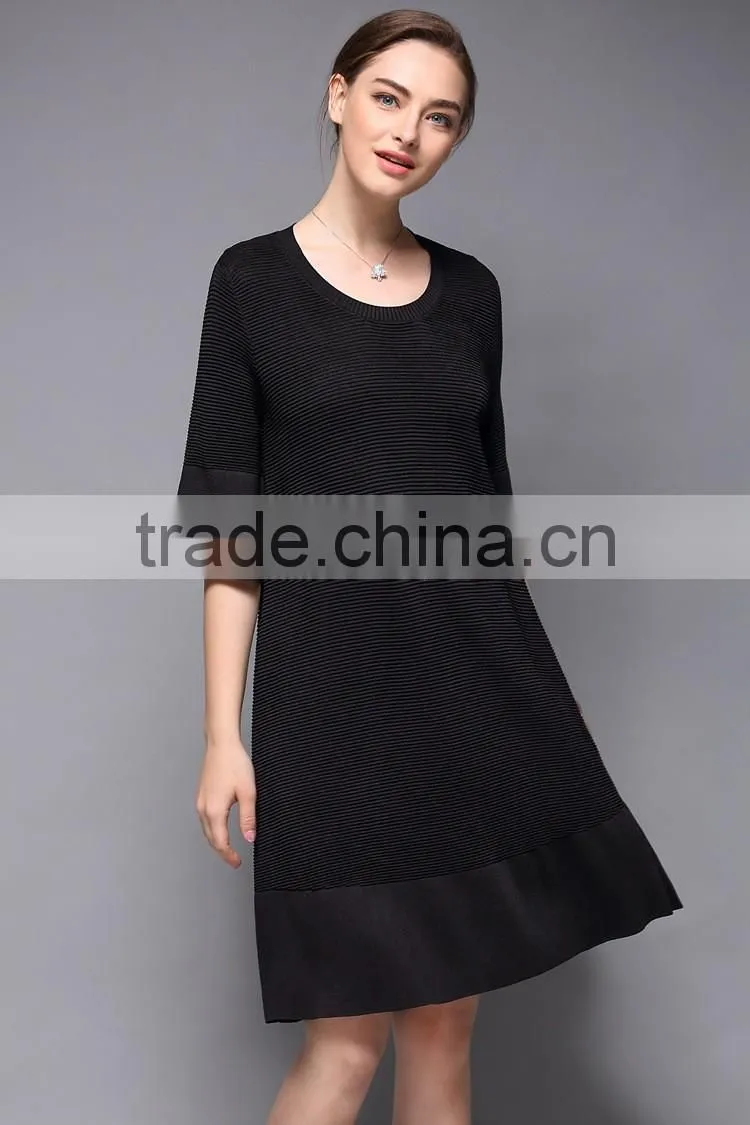 Half flare sleeve drape patchwork loose fishtail women dress