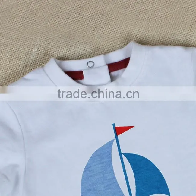 Plain white design baby boy tops baby cute T-shirts