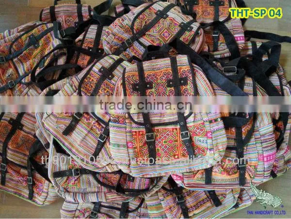 Embroidered HMONG HILL TRIBE Backpack School Bag Travel Bag Unisex Bag