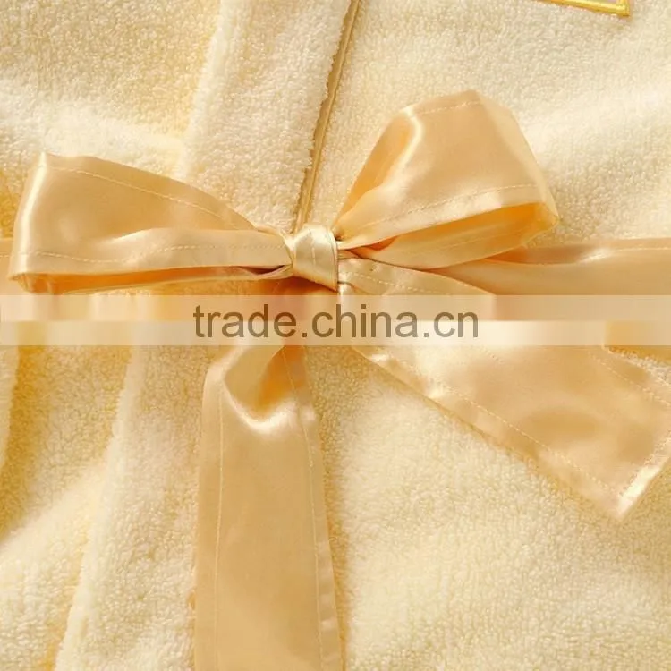 kid bathrobe hooded woven solid cotton terry