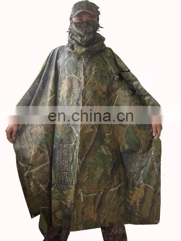 Breathable Camo Poncho Hunting Rain Wear