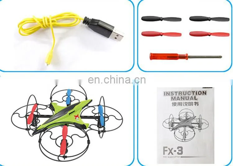 Fineco FX-3 6-axis Gryo Professional Mini Dron 3D Roll RC UFO Quad copter with LED Radio Control Drone