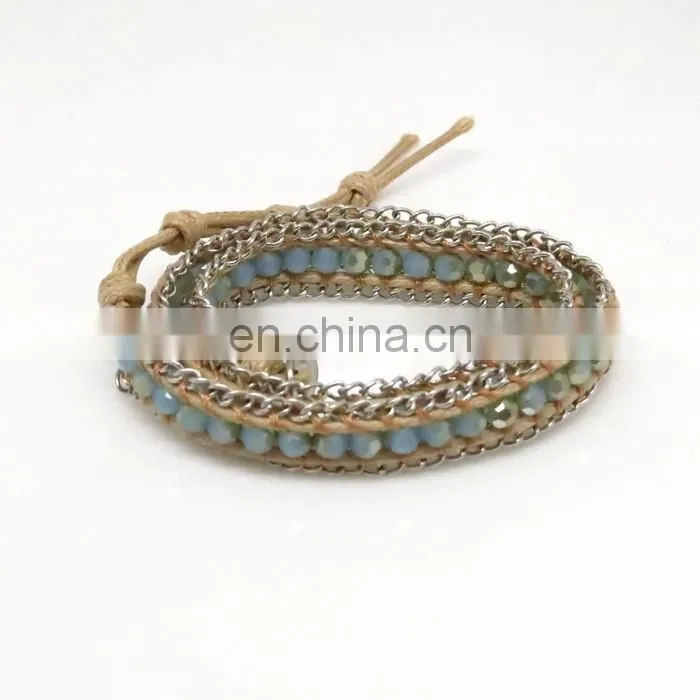 Handmade bracelet Opalesque Beaded Wrap Bracelet