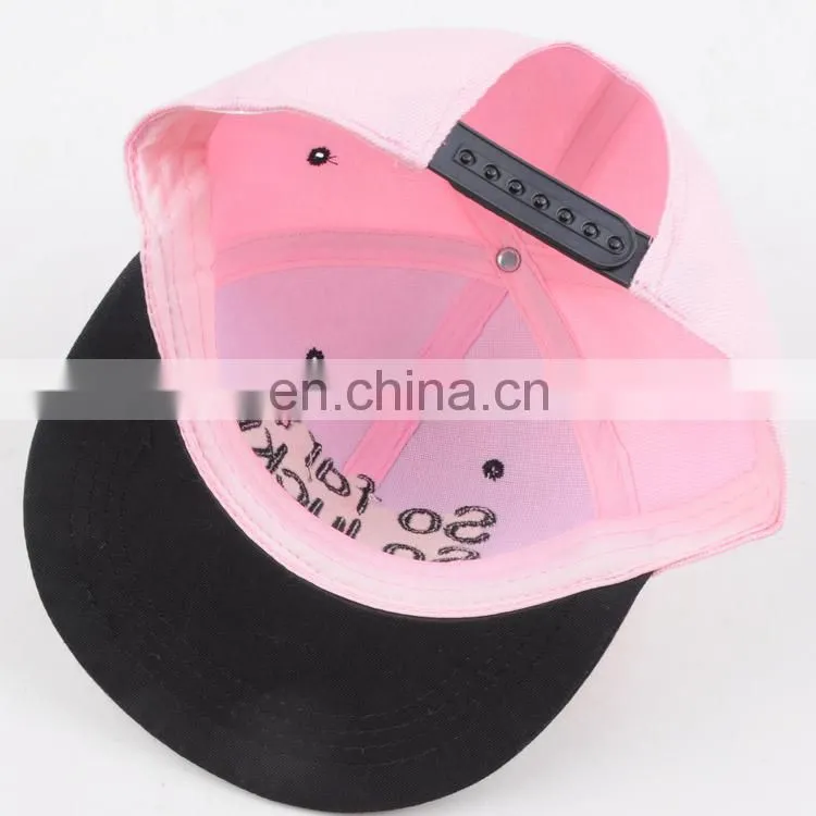 TOROS pink and black blank letters polyester embroidered baseball cap