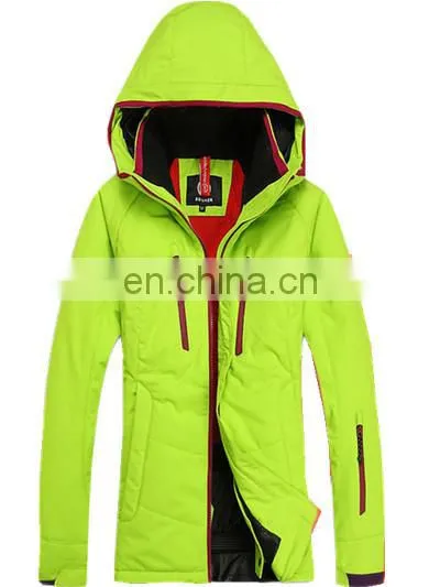Cheap waterproof women winter yellow ski jacket with OEKO-Tex cartification