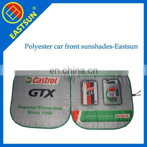Folding silver polyester car sunshade