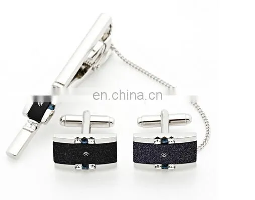 Best Man Gifts French Square Rhinestone Suit silver tie clips