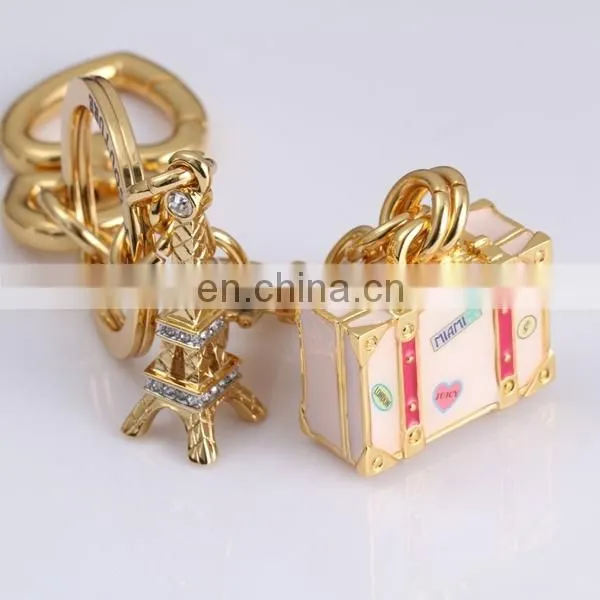 HOT SALE CRYSTAL SOUVENIR EIFEL TOWER BOX KEY CHAIN DEPENDENTS