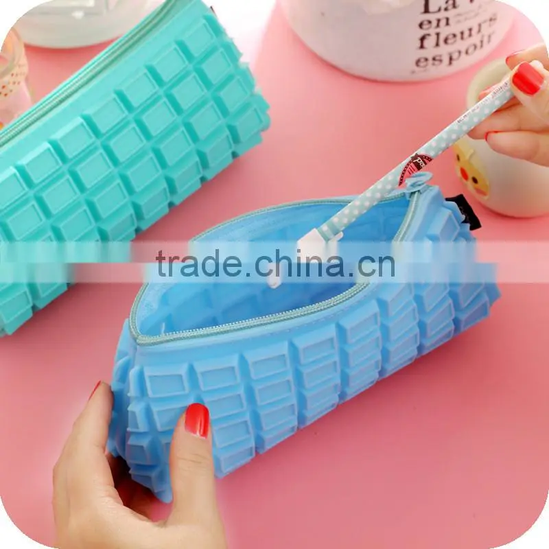 Chocolate shape Custom pencil bag fancy zipper lock pencil bag