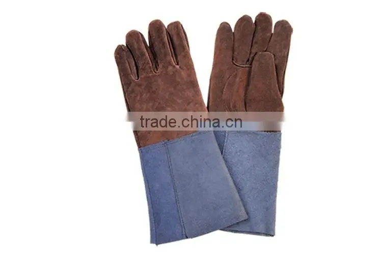 long length high quality cow leather gloves custom design manufacture LG039