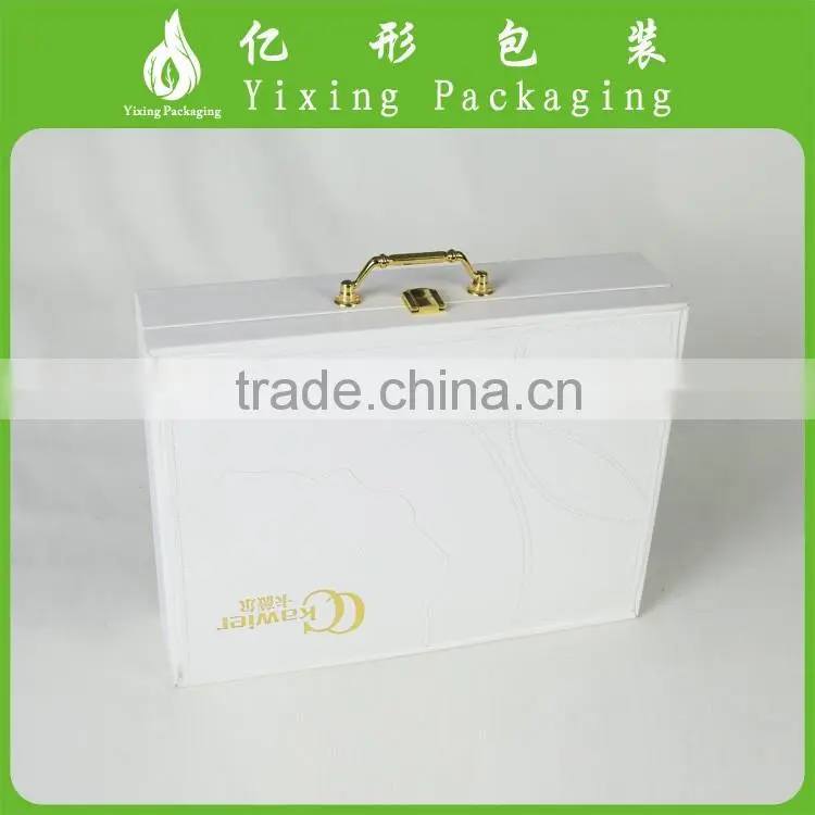 leather Jewelry Box Packaging with hinged lid wholesale factory