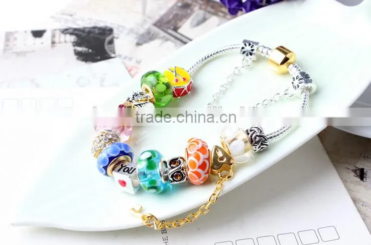 PDR096 2015 top seller bracelet Fashion European bead bracelet heart you fashion bead bracelet