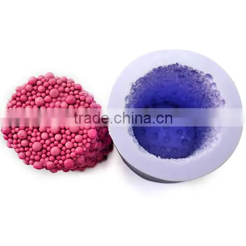 FOB Zibo handmade silicone rubber candle model with small ball on it surface molds LZ0082 in stock