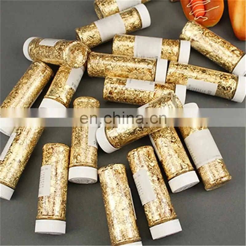 2g/box Edible Grade Genuine Gold Leaf Schabin Flakes Gold Cake Decoration DIY Chocolates Decor For Happy Birthday Party Baking