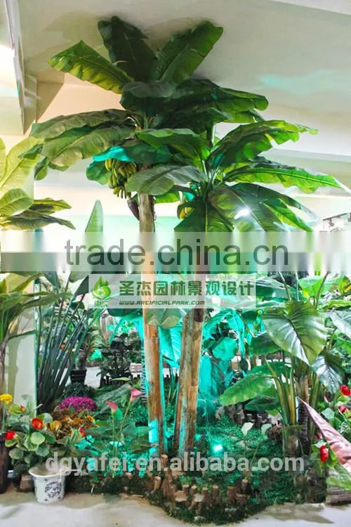 2014 the hot sale plant tree type large leaf evergreen leafartificial plants artificial banana plants