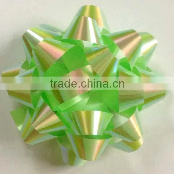 Iridescent Handmade Star Ribbon Bow, Artificial plastic Ribbon Bow,Pull Ribbon Bow