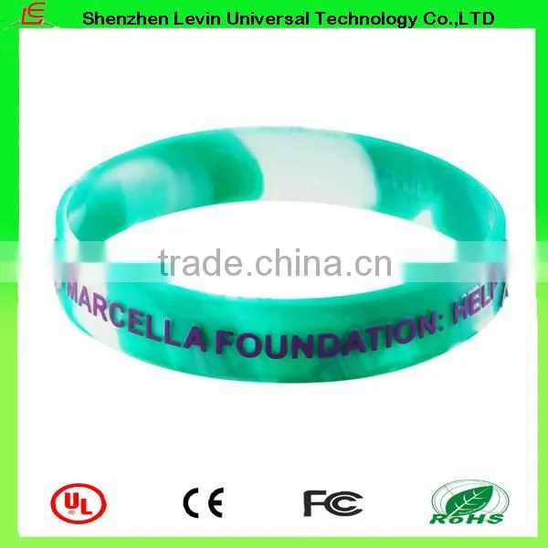 Cheap Recycle Blending Color Printing Personalized Silicone Wristband