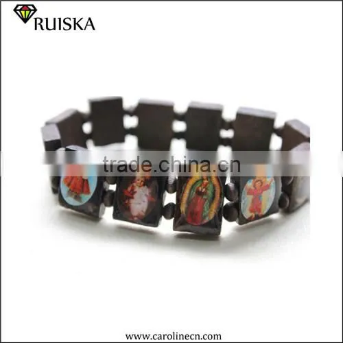 2015 Caroline Fashion Wood Religious Beaded Bracelet