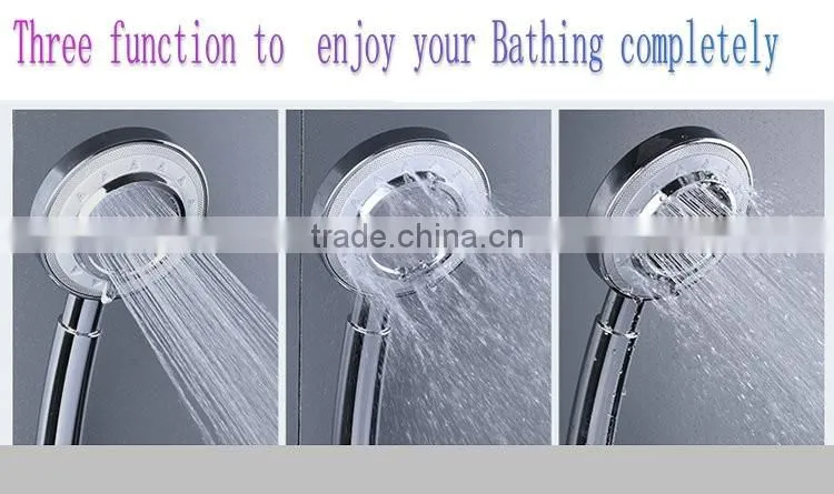 2016top sale Three function Water pressurized ABS shower head