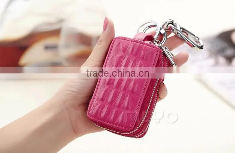 New style portable leather key holder wallet for teenager