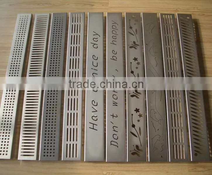 A Series Tiled On Flange Sloped Channel Base Linear Stainless Steel Shower Drain With Vertical Structural Siphon