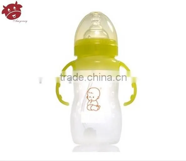 Raindrops * Hot Design 240ml Liquid Silicon Baby Bottle with Straw and handle