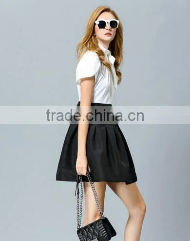 2015 hot selling new design black and white dress