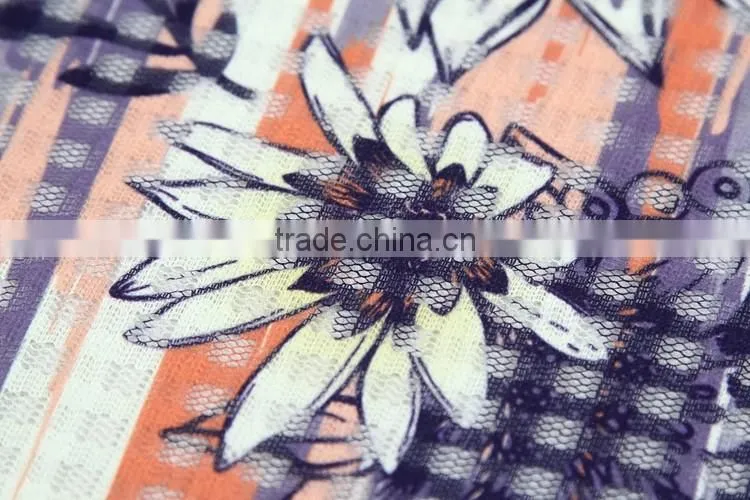 China factory cheap flower african print polyester lace fabric top quality