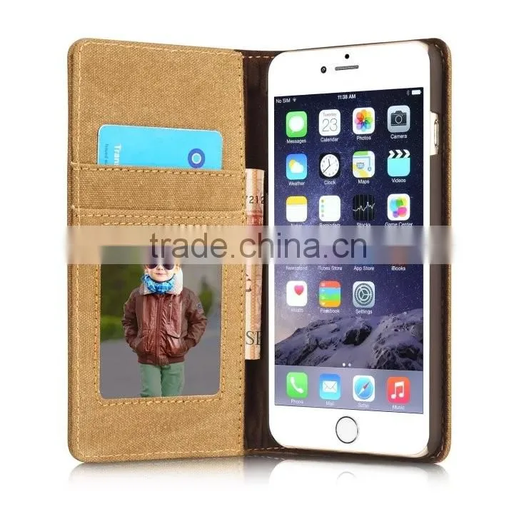 Caseme 006 waterproof wallet jean cloth case for iphone 6s/6 flip holder case with inner card slot for iphone 6s/6