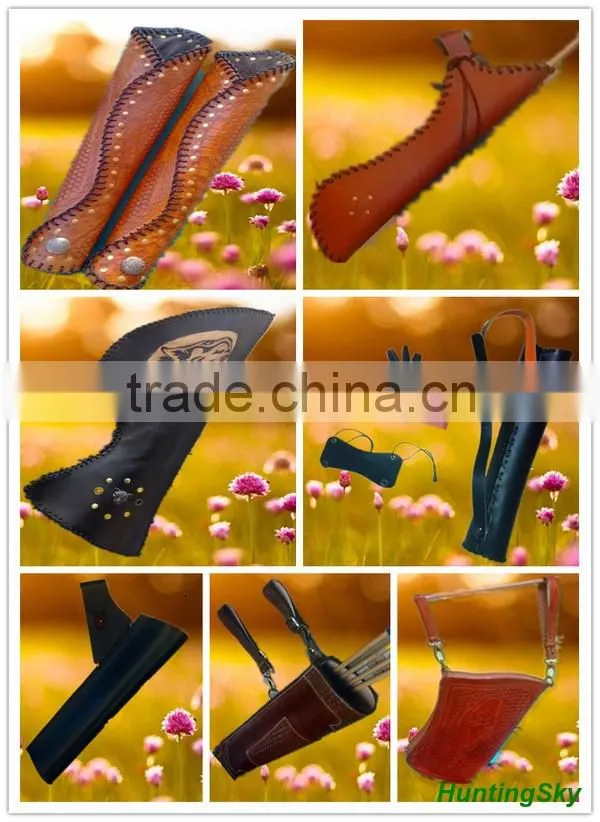 Traditional Archery Cowhide Leather Arrow Quiver For Archery Shooting