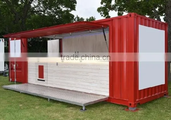 Modern design 20 ft 40 feet shipping container coffee bar with flying door
