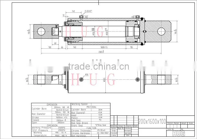 China supplier,Low temperature hydraulic Cylinder for drilling equipment